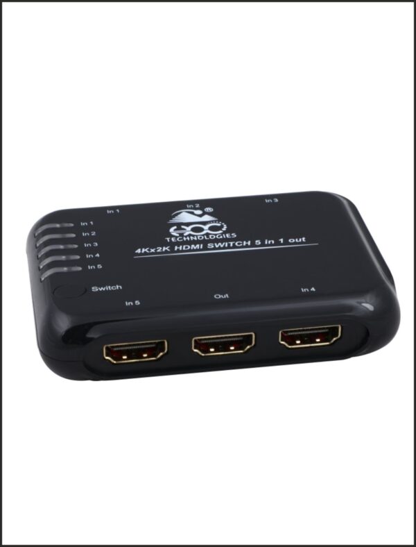 HOC HDMI SWITCH 5PORT WITH POWER 4K - Image 2