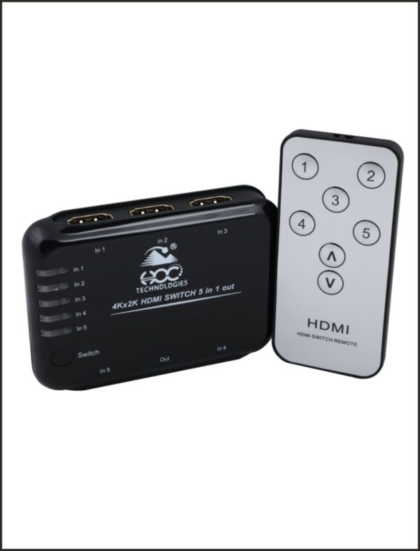HOC HDMI SWITCH 5PORT WITH POWER 4K - Image 4