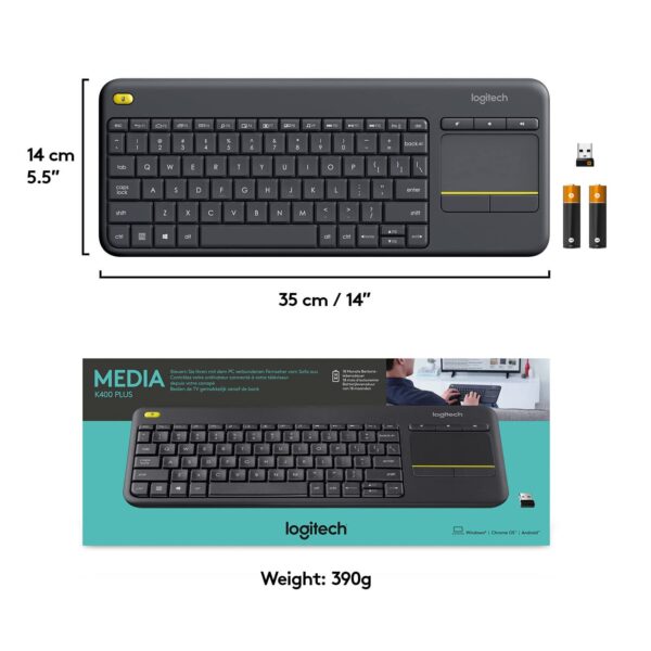 LOGITECH WIRELESS TOUCH KEYBOARD K400 PLUS - Image 3