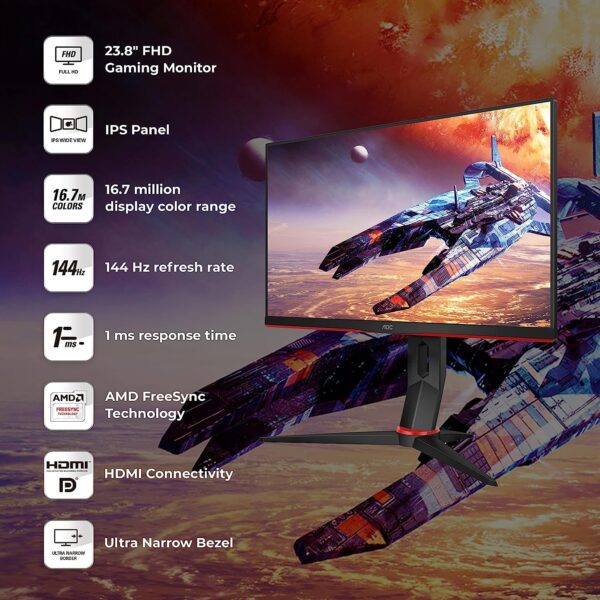 AOC 24G2U/Bk 24" GAMING IPS MONITOR 144HZ, 1MS - Image 11