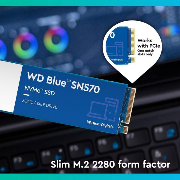 Western Digital WD Blue SN570 NVMe 2TB, Upto 3500MB/s, with Free 1 Month Adobe Creative Cloud Subscription, 5 Y Warranty, PCIe Gen 3 NVMe M.2 (2280) - Image 5